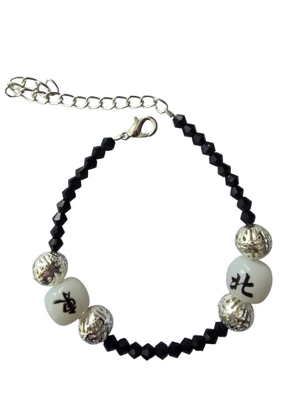 MAHJONG LOVERS  NEW  BEADED PORCELAIN HONOR WIND CHARMS 1 SIZE DESIGNER BRACELET